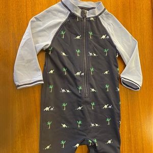 Janie and Jack Dinosaur Motif One Piece Swimsuit, 18-24 mos